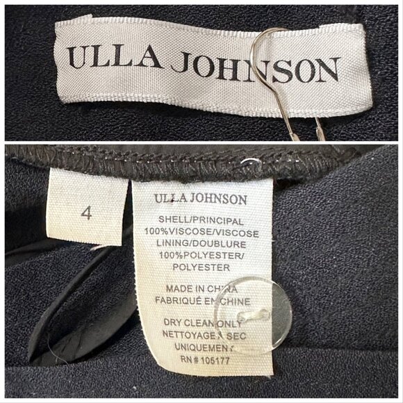 Ulla Johnson Alandra Wide Leg Pants Raven Black Size 4 NWT $425 - Picture 5 of 16
